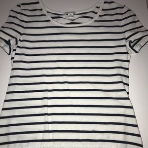 Nautica blue and white striped lace bottom shirt